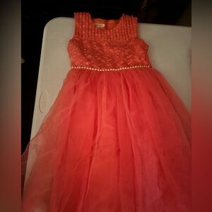 S Square Size 7 Girls Formal Pageant Dress Pearl Embellished